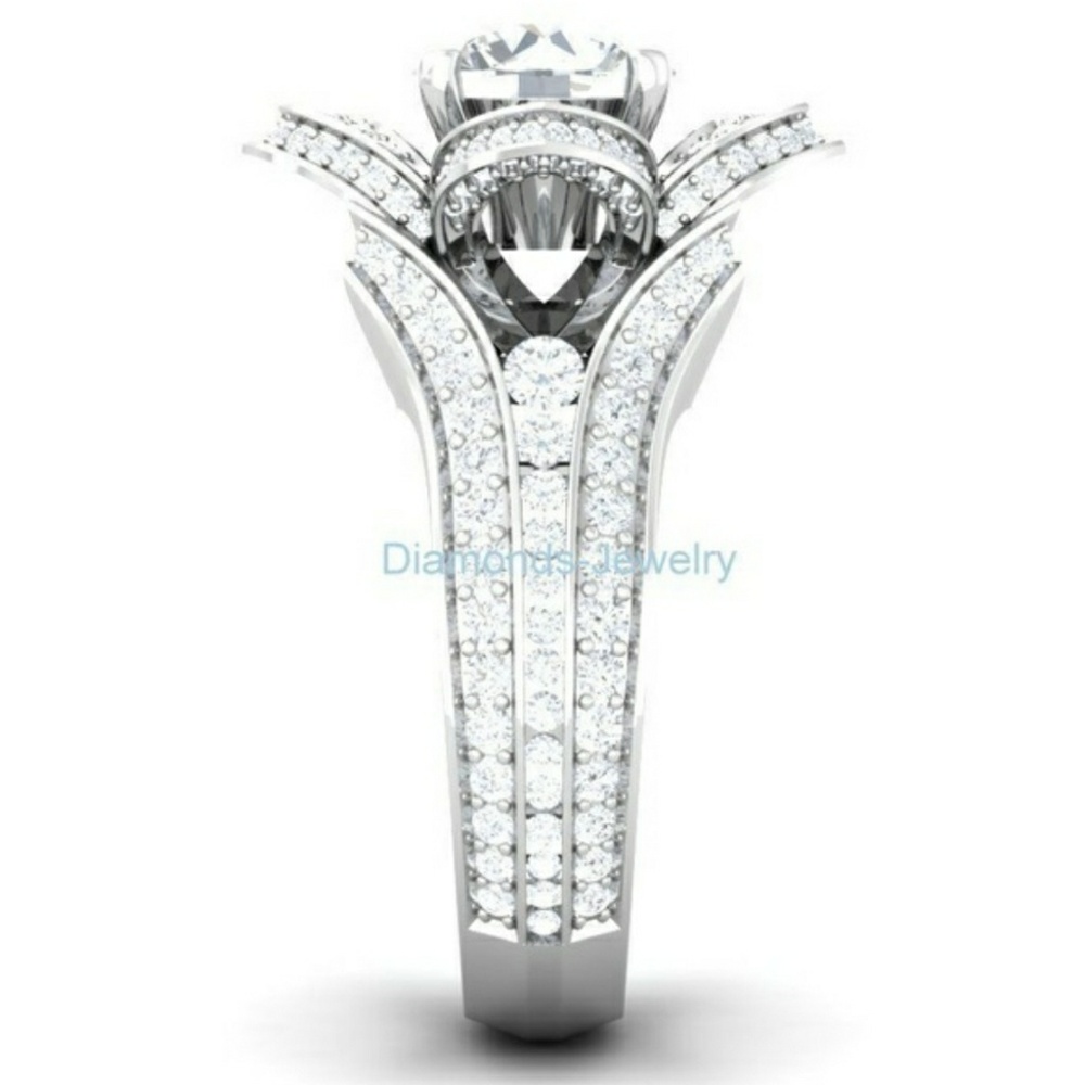 Diamond Rose ' 925 statement ring - Picture 2 of 3